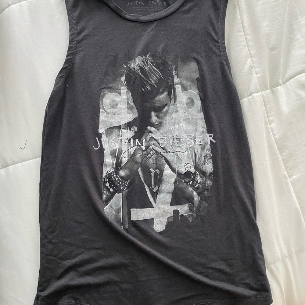 h&m grey justin bieber tank top, medium